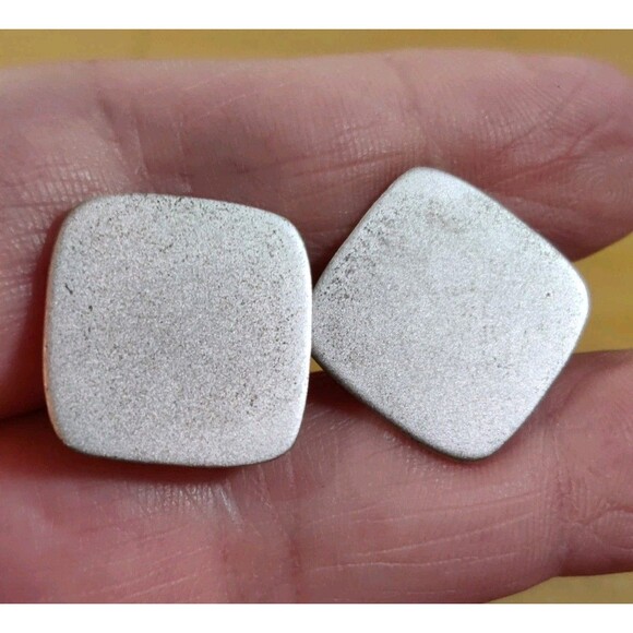 Vtg 925 Sterling Silver Top N.S. Meyer, NY Matte Finish Square Cufflinks - Picture 1 of 12
